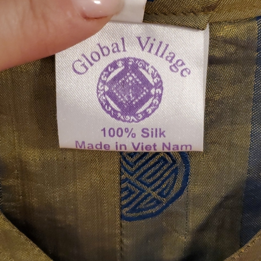 Global village silk boho top - Picture 5 of 8